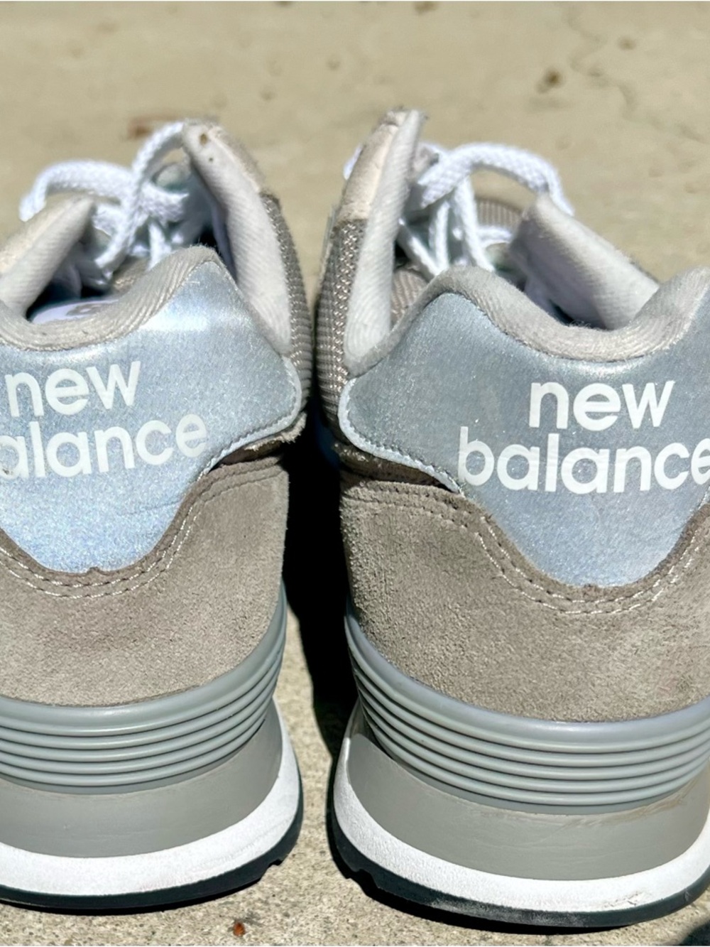 New Balance Men's Gray Suede and Light Gray Mesh Sneakers - Picture 5 of 5